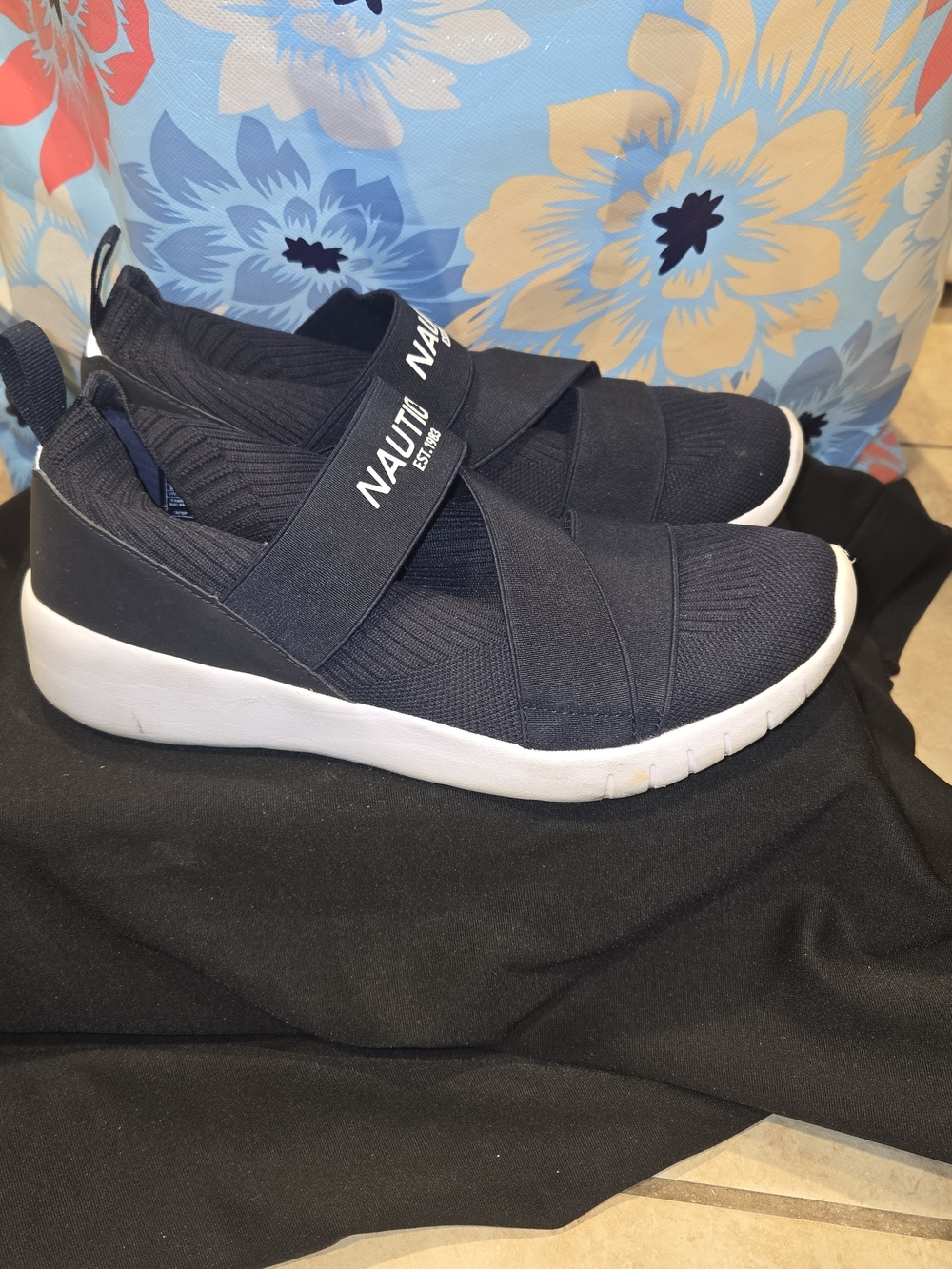 Nautica Black Slip-On Sneakers
